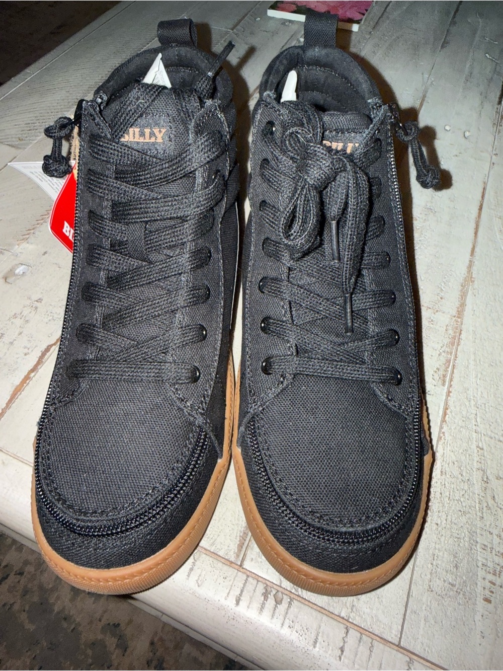 Billy Kids' Black High-Top Sneakers with Gum Sole - Picture 7 of 7